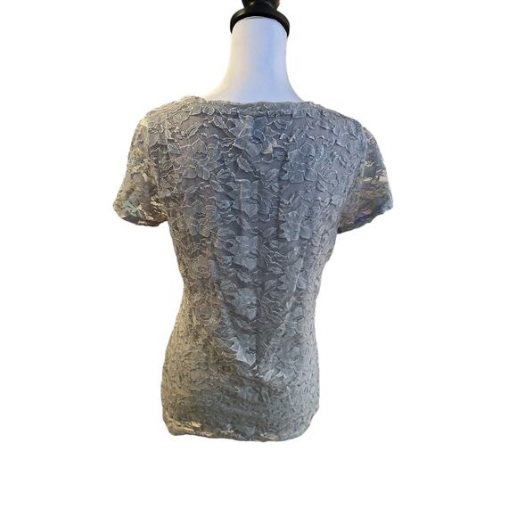 Banana Republic Gray Lace Top Medium - Picture 2 of 3
